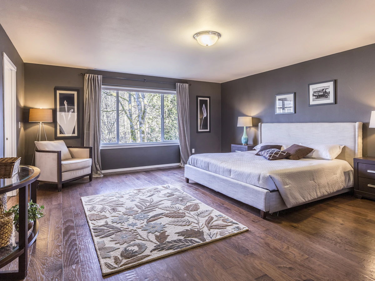 A neatly made bedroom with fresh linens